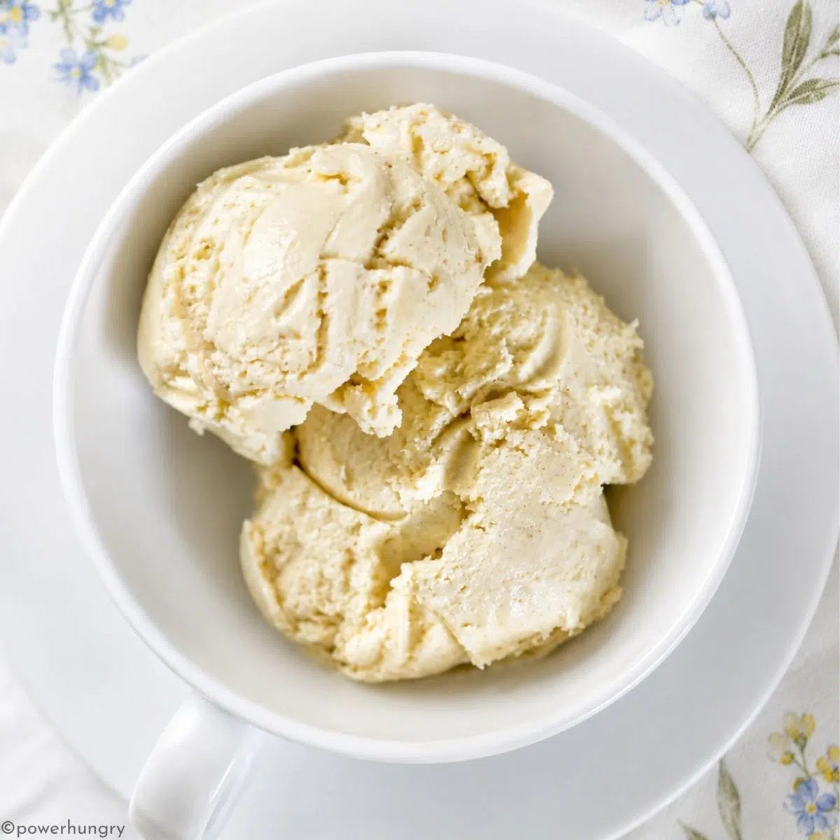 overhead shot of 1 ingredient banana ice cream
