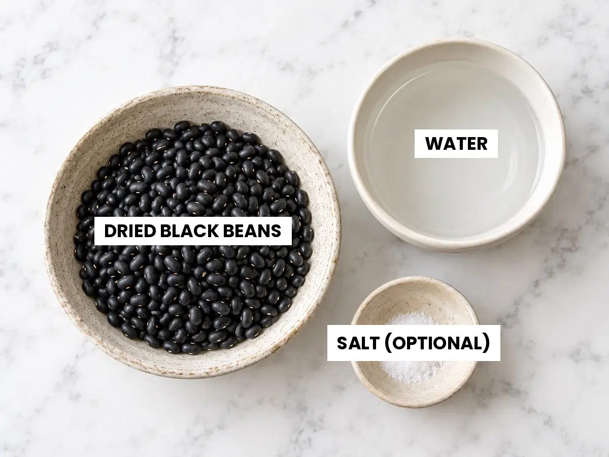 ingredients for black bean tortillas