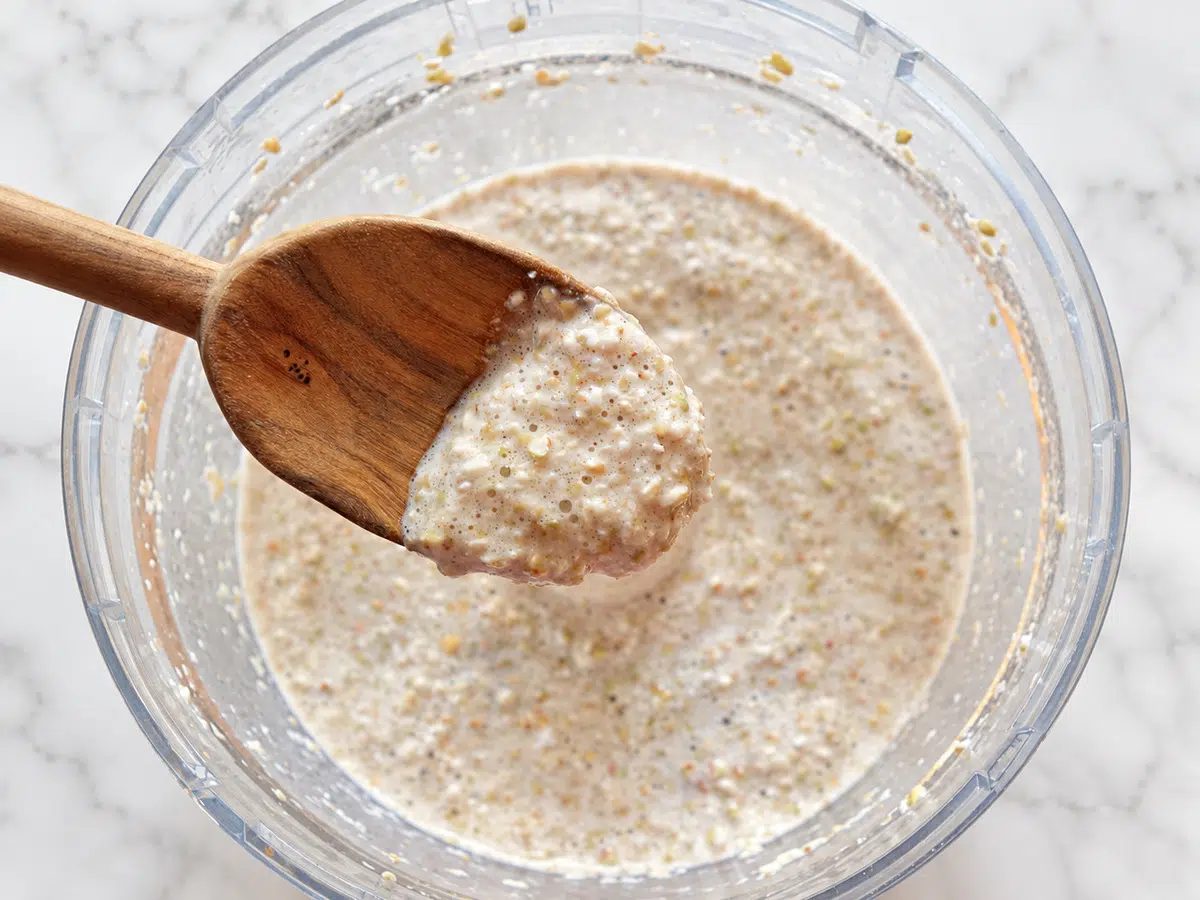 blended batter for 1-ingredient buckwheat bread