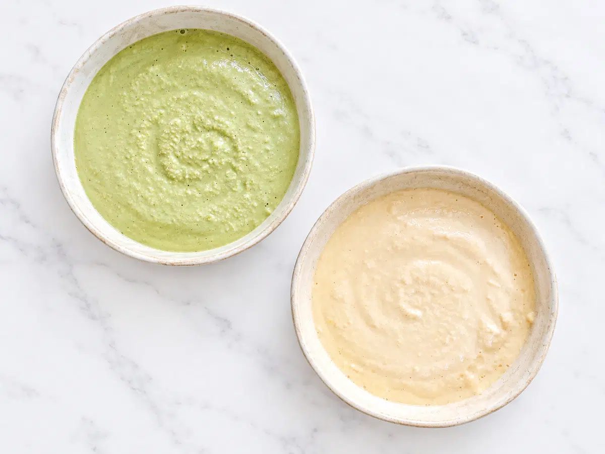 blended soaked split peas for 1-ingredient split pea flatbread