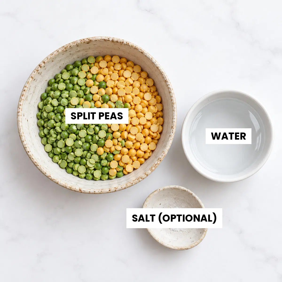 ingredients for 1-ingredient split pea flatbread