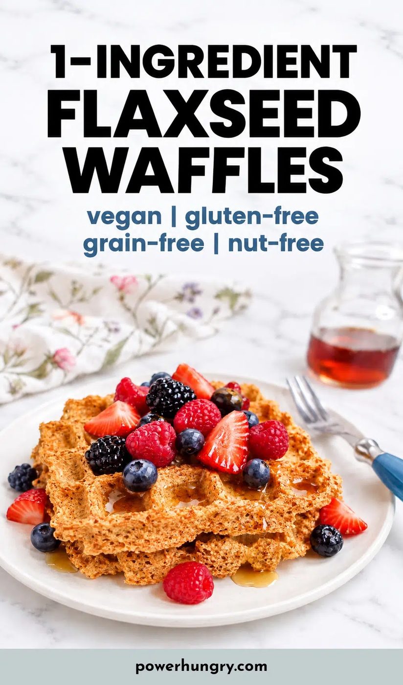 flaxseed waffles pinterest pin
