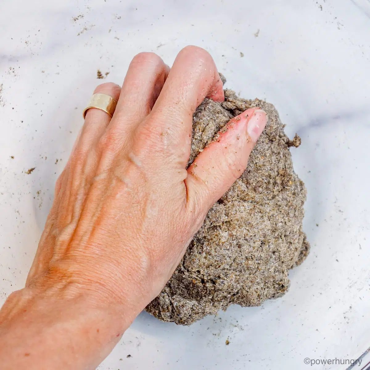 chia bread sough, shaped into a ball
