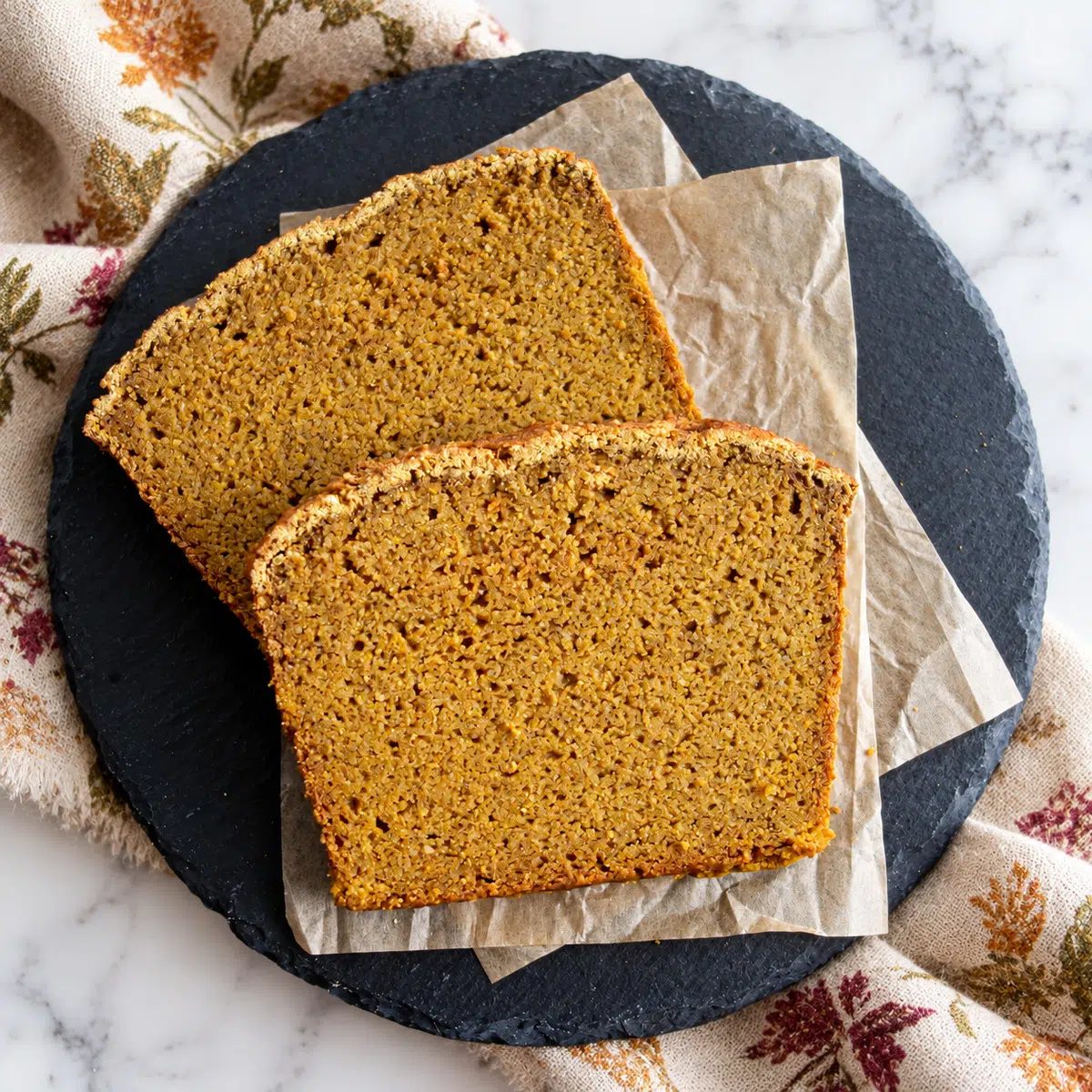 2 slices of millet pumpkin bread