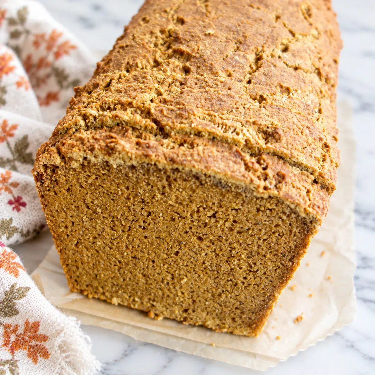 millet pumpkin bread showing interior crumb