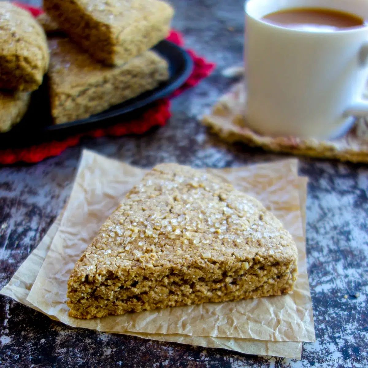 Coconut Flour Oat Gingerbread Scones (Vegan, GF)