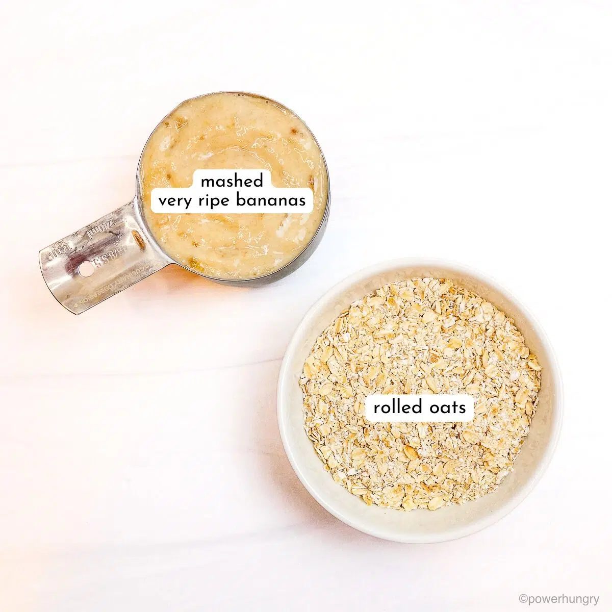 ingredients for 2-ingredient banana oatmeal cookies
