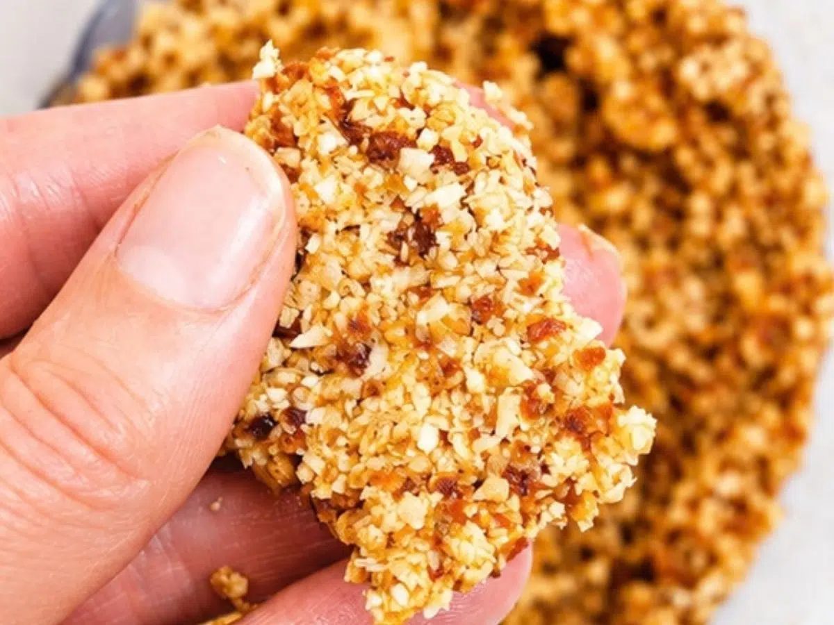 coconut date cookies dough in food processor