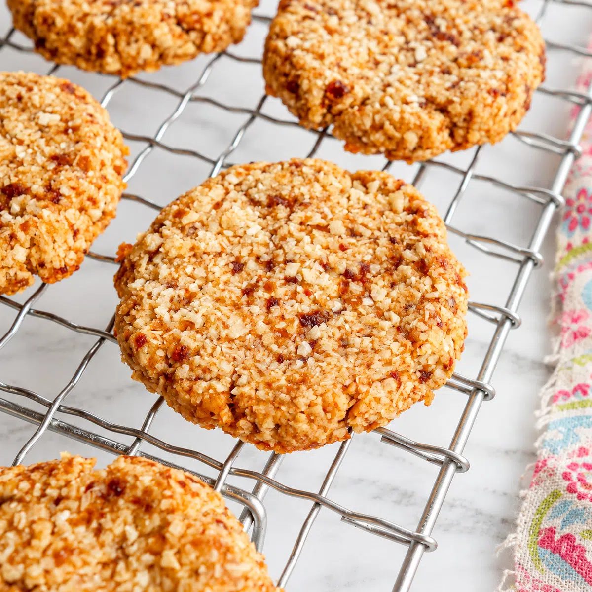 coconut date cookies cooling rack close-up