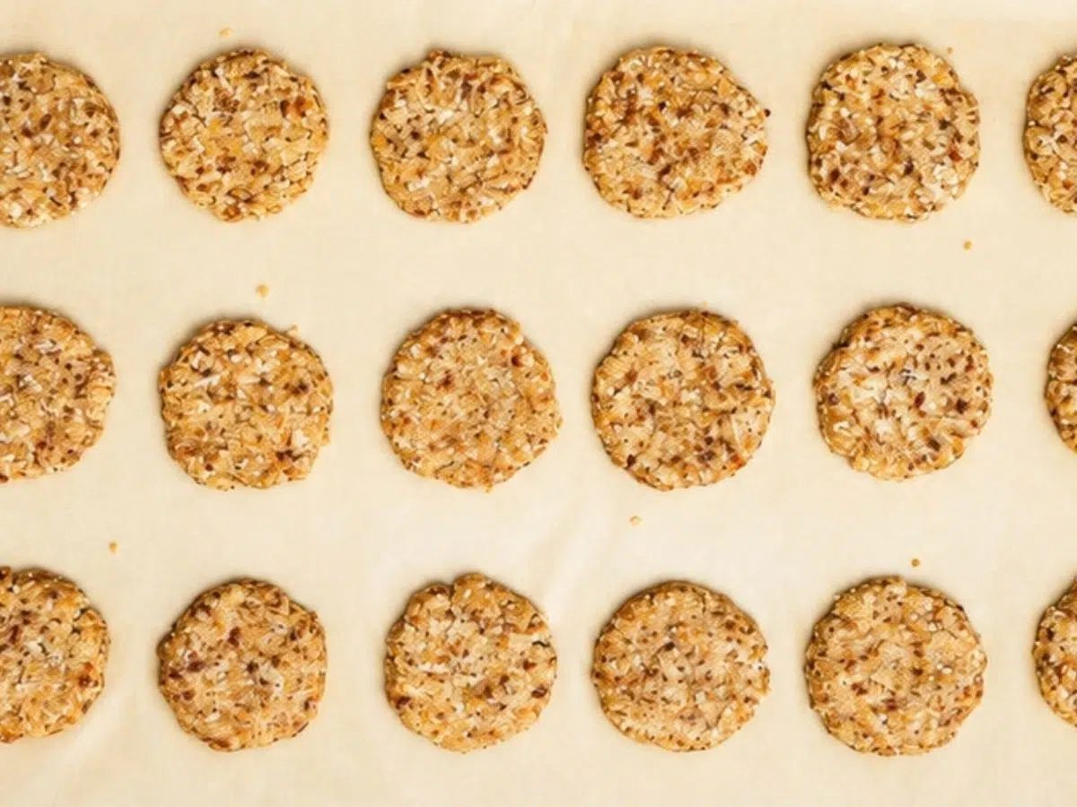 coconut date cookies on baking sheet
