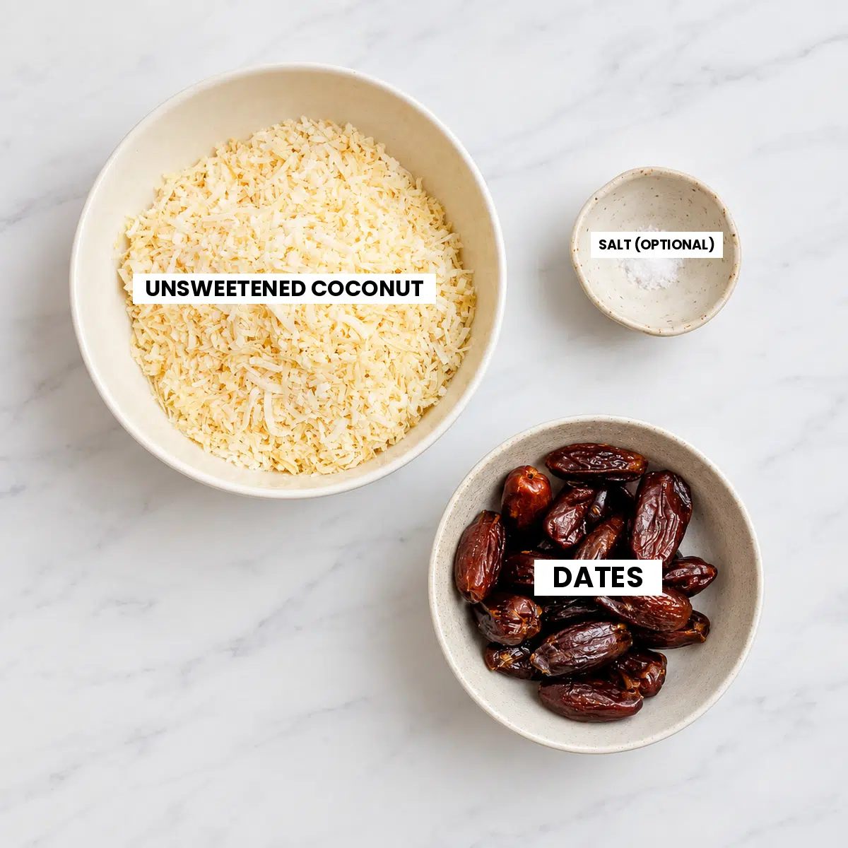 ingredients for coconut date cookies