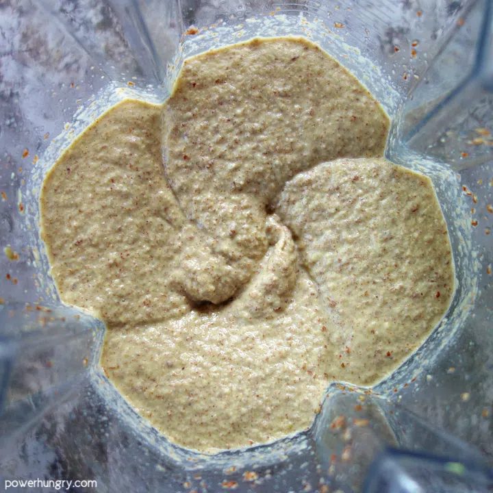 batter in a blender for 2-ingredient lentil flax bread