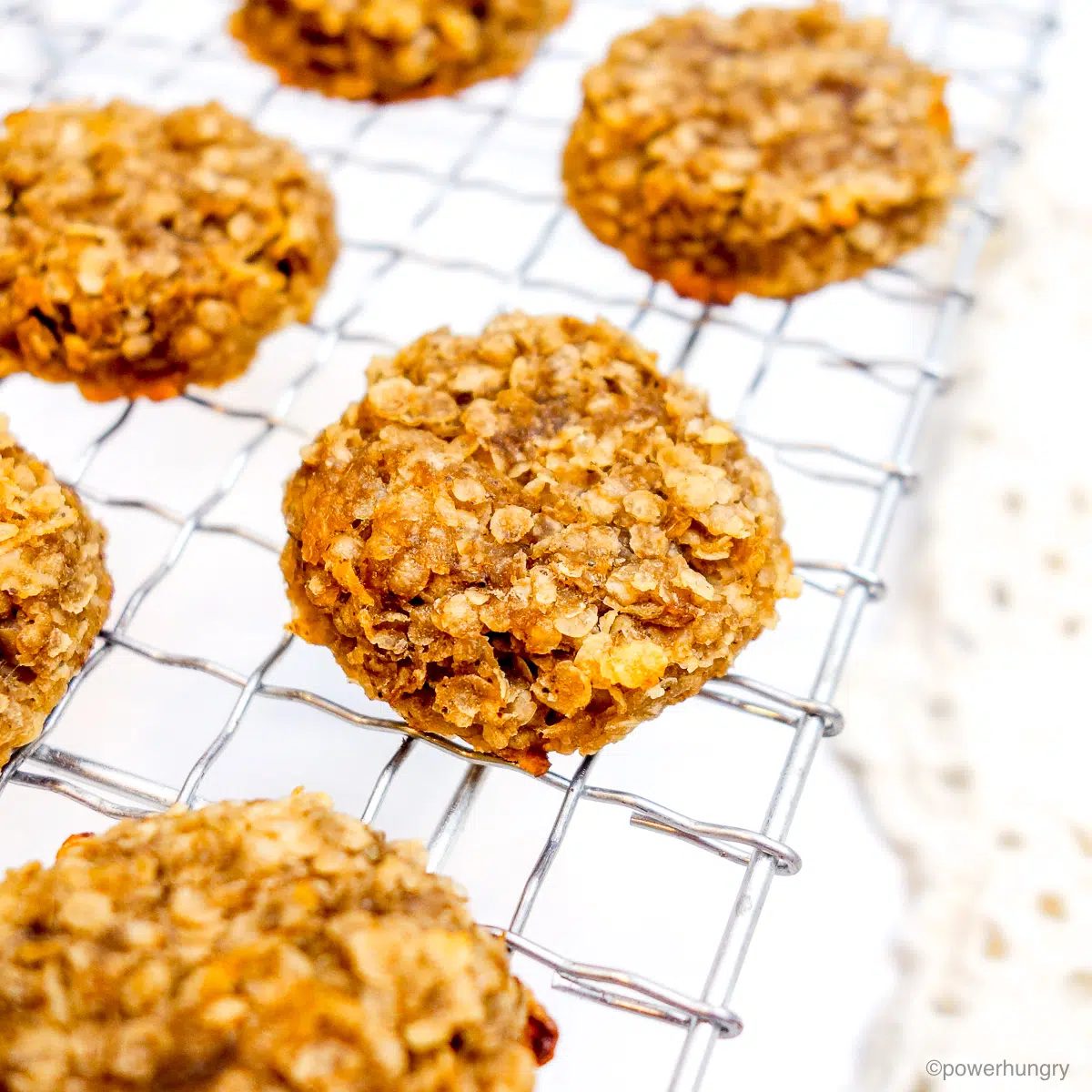 2 ingredient millet cookies on a cooling rack
