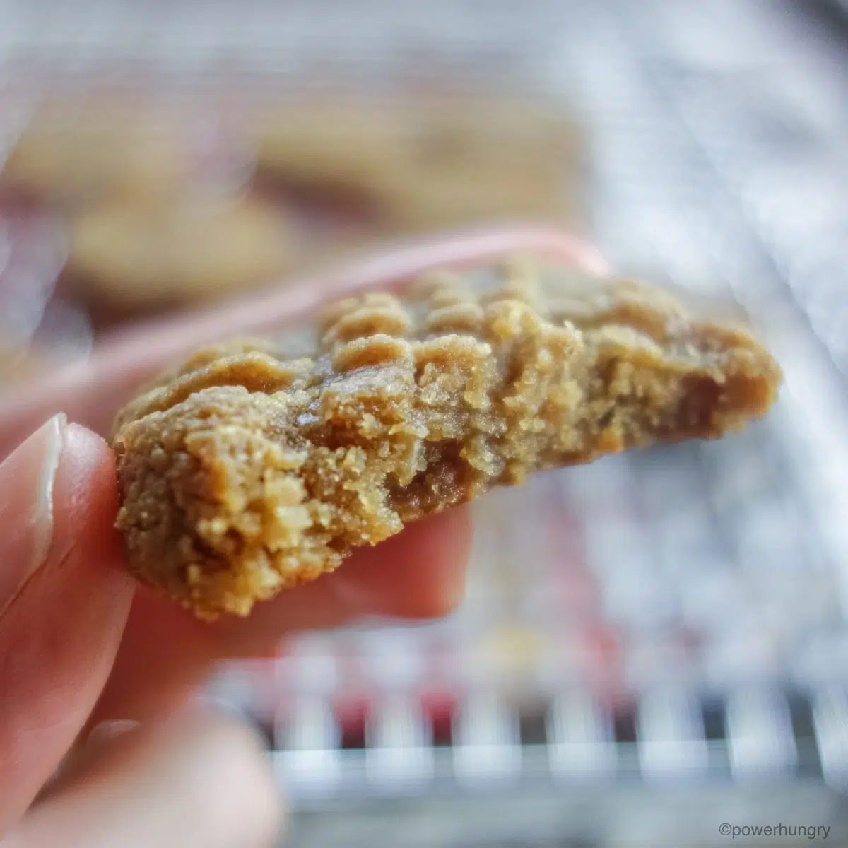 a 2 ingredient cookie with a bite taken out