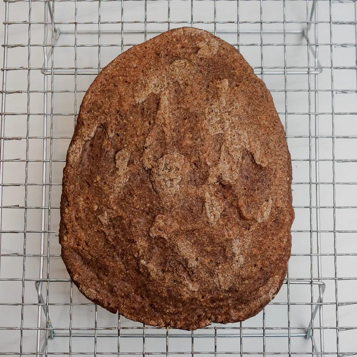 2 ingredient teff naan on a cooling rack