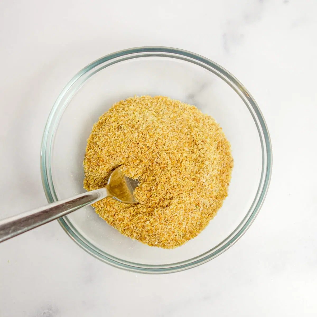 dry ingredients for 2 minute flax bread in a small bowl