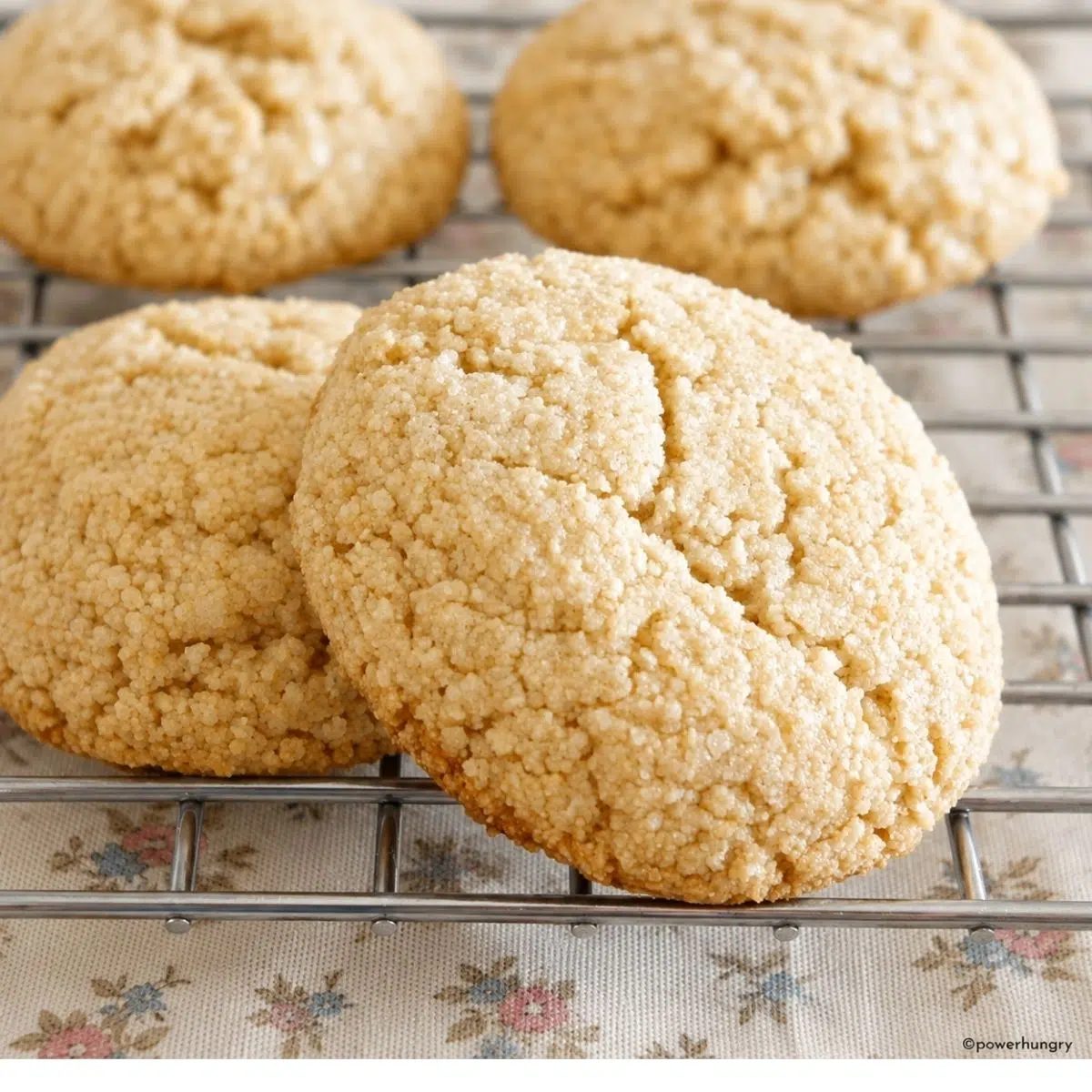 3-ingredient vegan almond flour cookies on a cooling rack