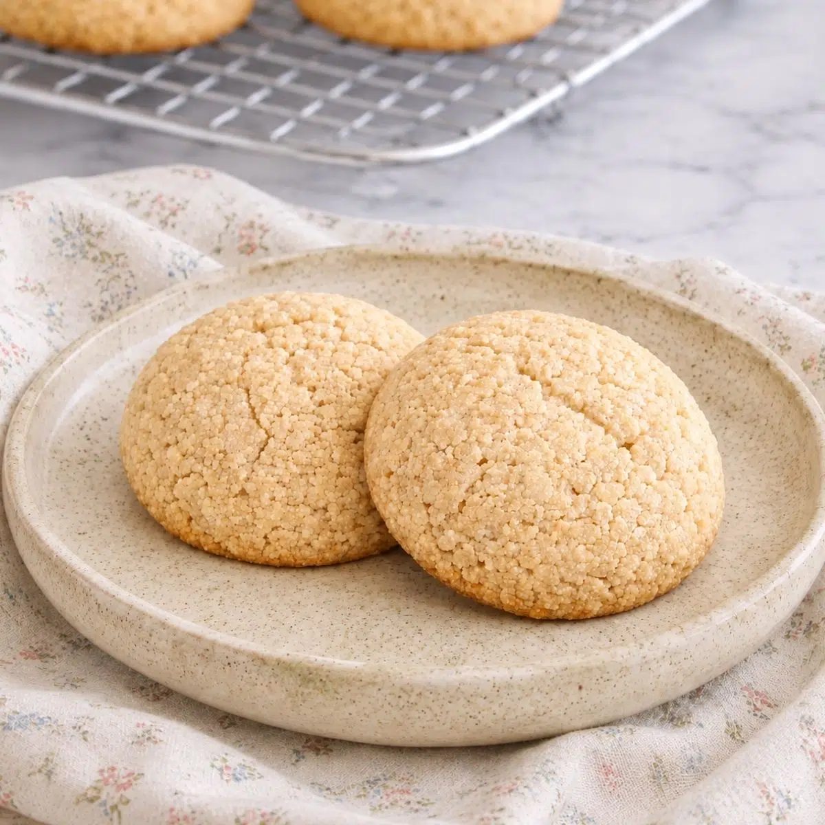 2 almond flour cookies, plated