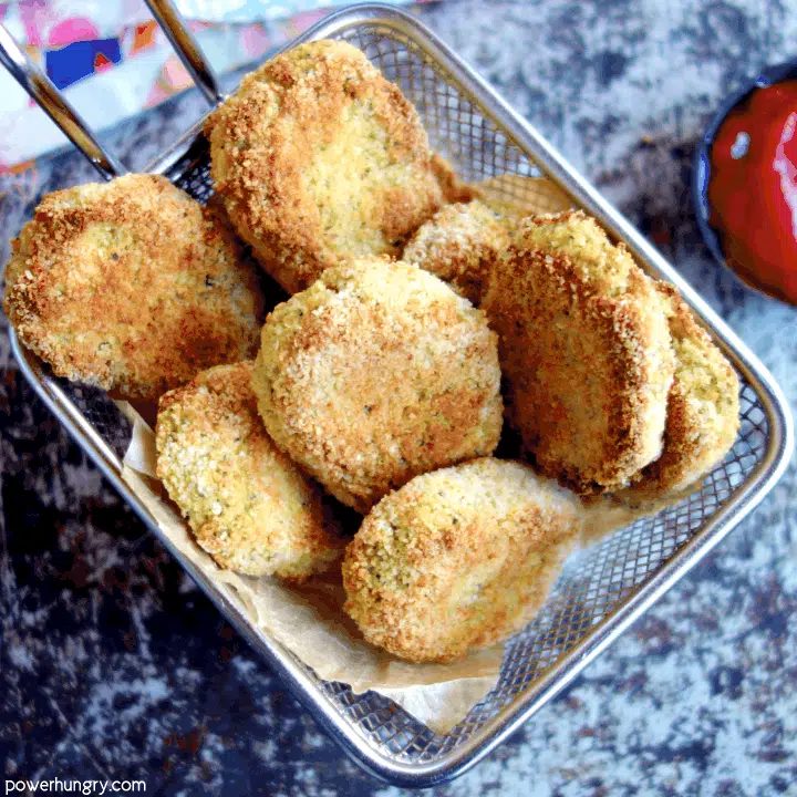 3-ingredient almond flour vegetable nuggets that are vegan, paleo, & have a keto option