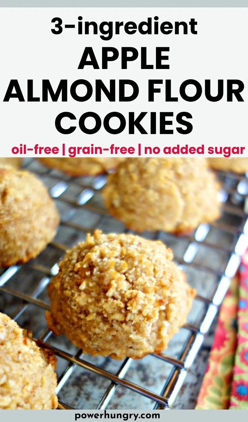 apple almond flour cookies cooling on a wire rack