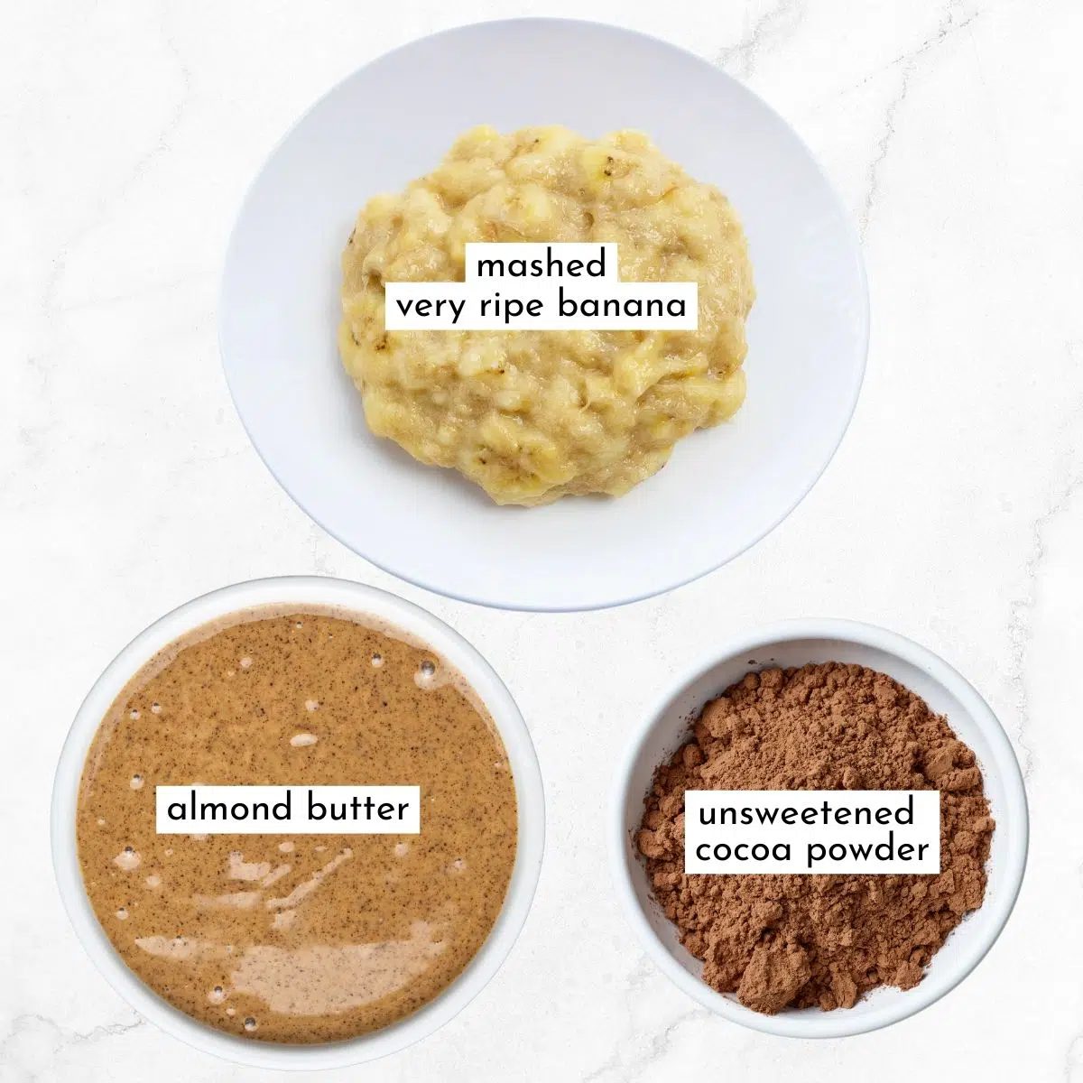 ingredients for 3 ingredient banana fudge brownies
