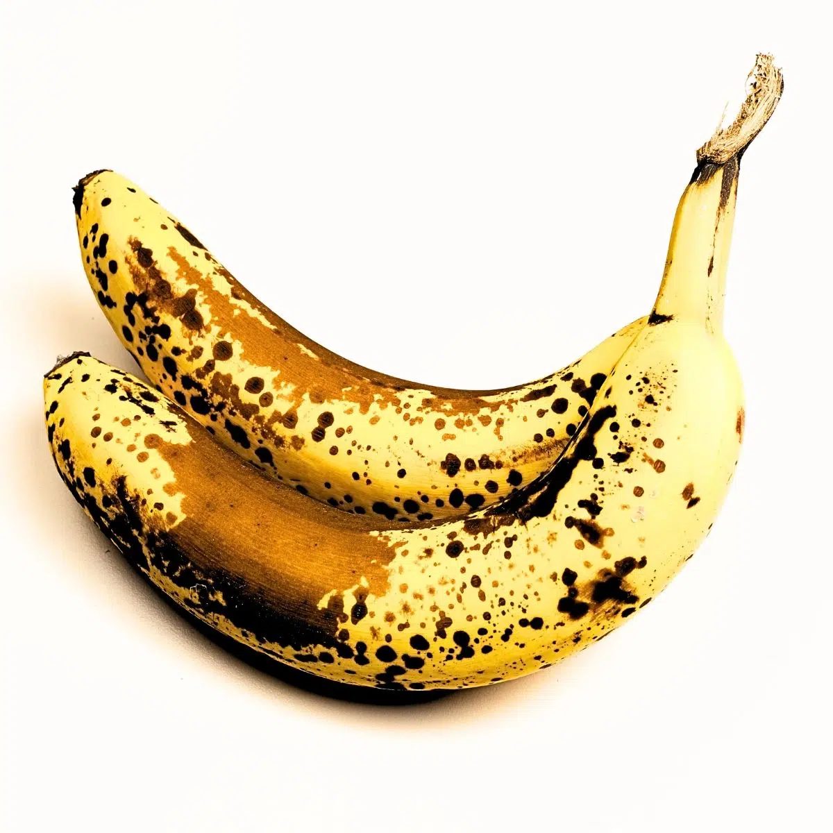 two very ripe bananas