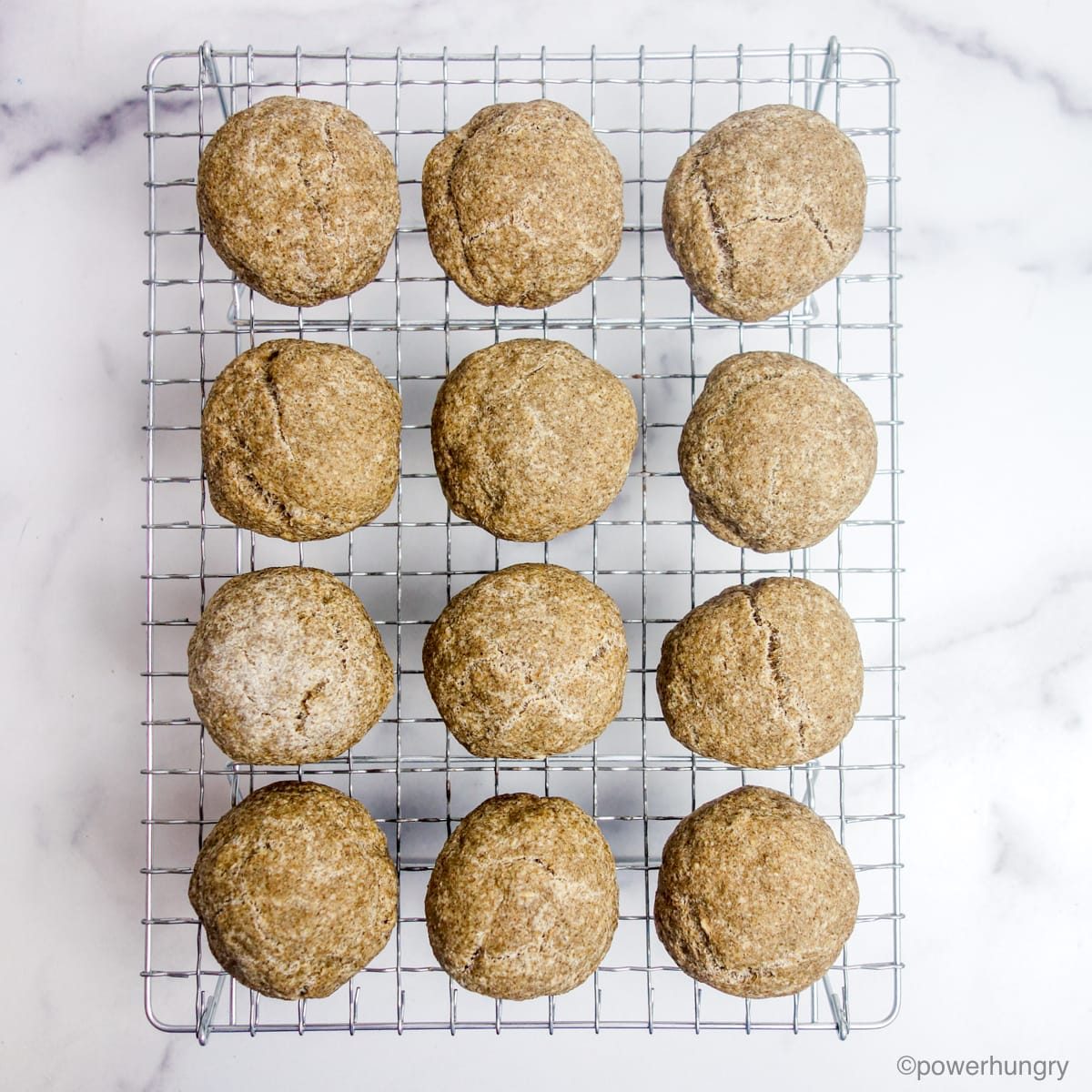 chia oat rolls cooling on a cooling rack