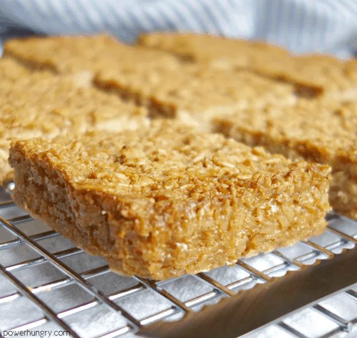 close up of vegan Coconut Baked Oatmeal Squares