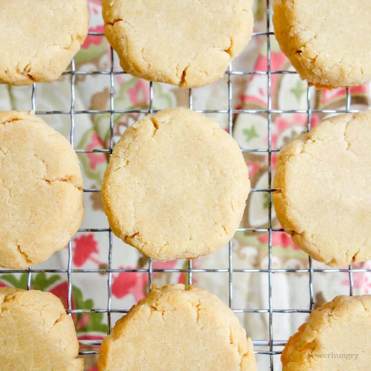 3-Ingredient Coconut Flour Shortbread on a silver cooling rack