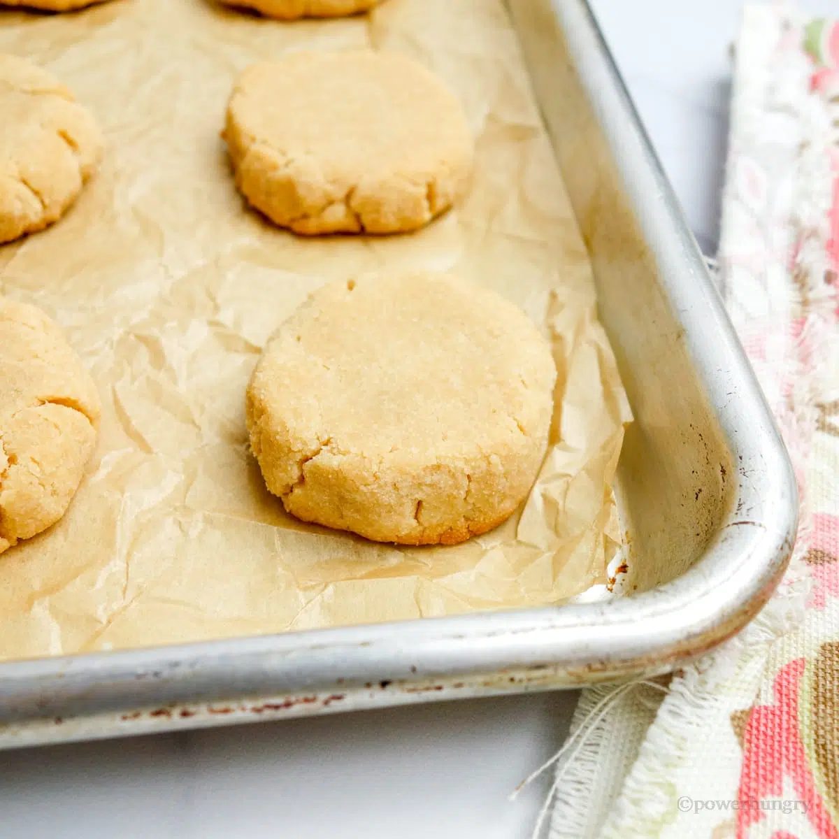 coconut flour cookies on a baking sheet