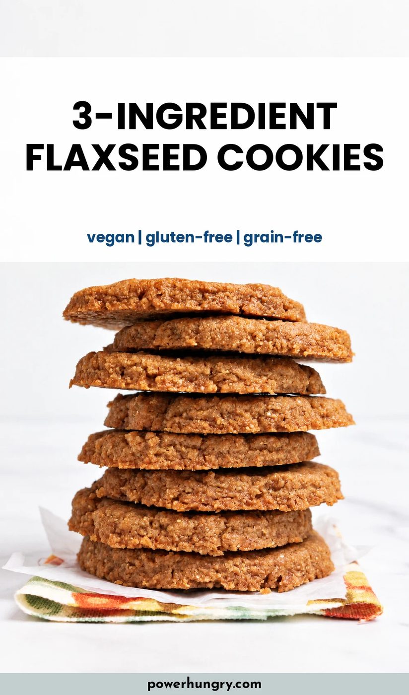 tall stack of flaxseed cookies on a floral napkin