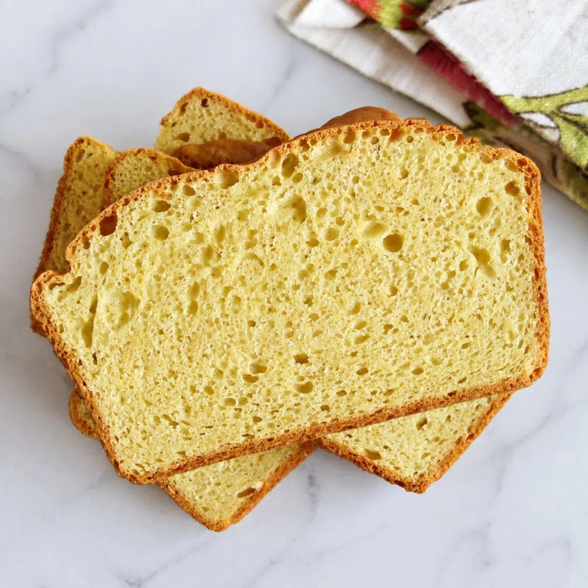 stack of slices of grain-free chickpea flour bread