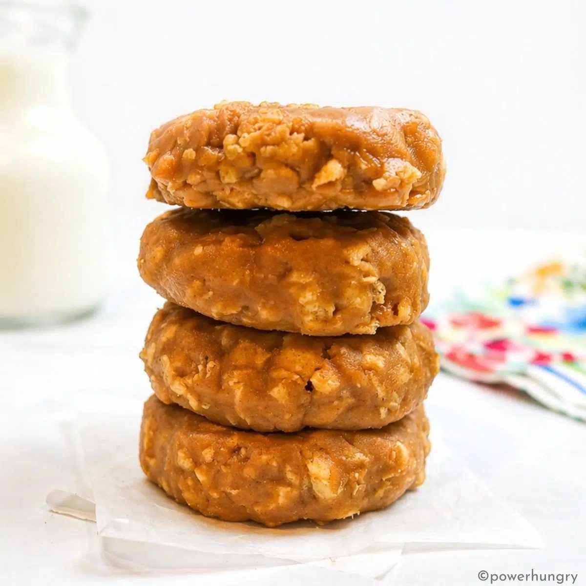 stack of 4 no-bake protein cookies
