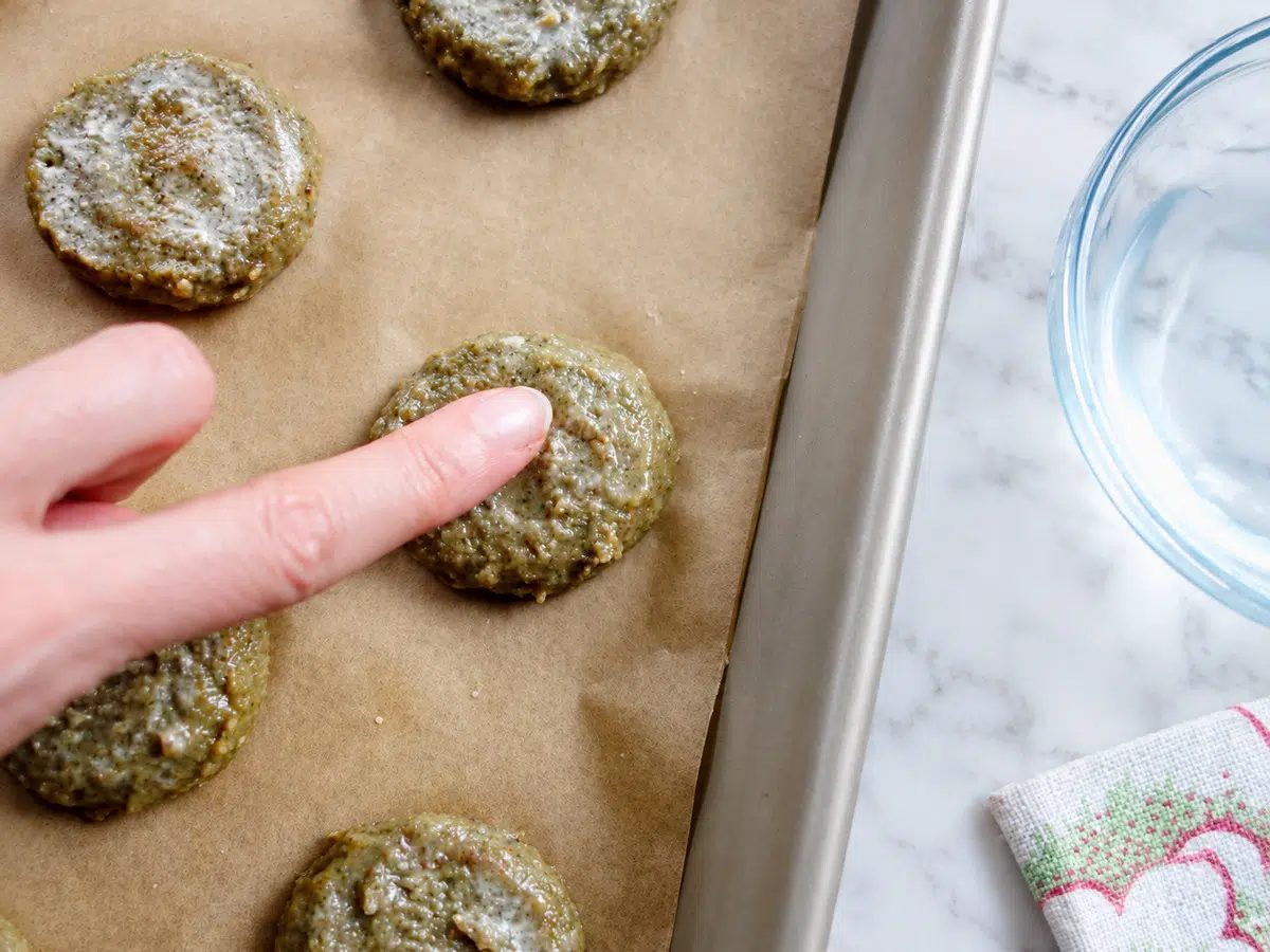 flattening pumpkin seed flour banana cookies