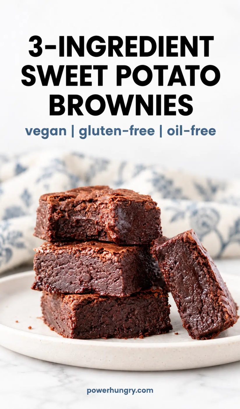 3-ingredient sweet potato brownies pinterest pin