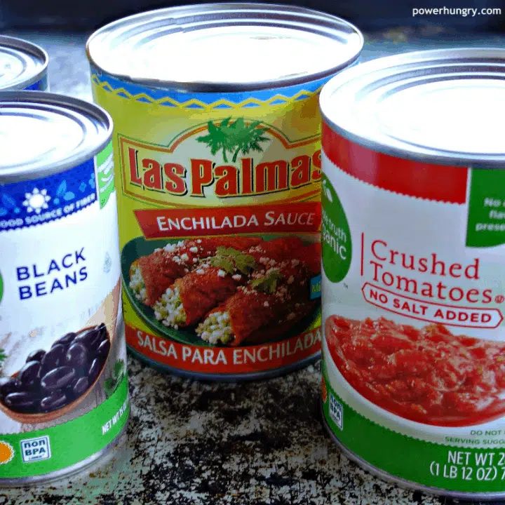 the three ingredients for enchilada soup