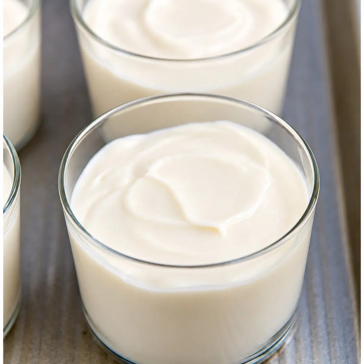 vegan panna cotta chilled in jars