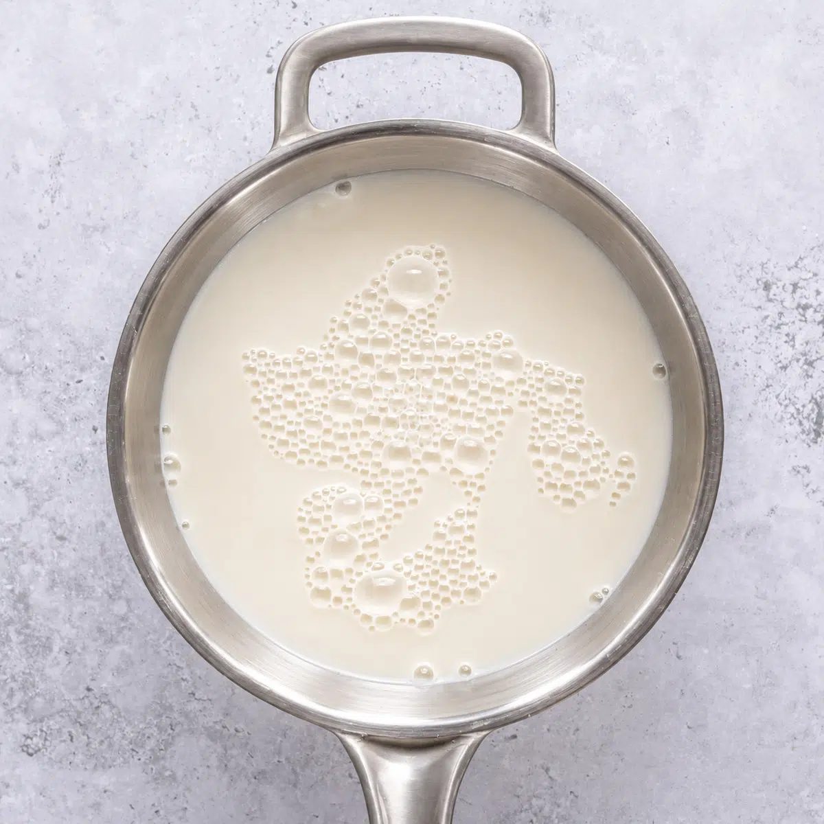 vegan panna cotta mixture in a saucepan