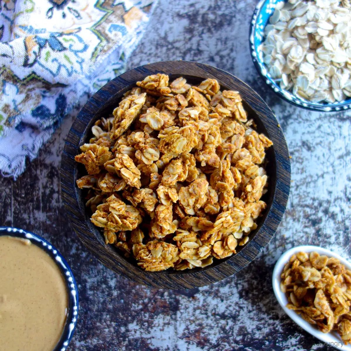 3-Ingredient Oil-Free Peanut Butter Granola (V, GF)