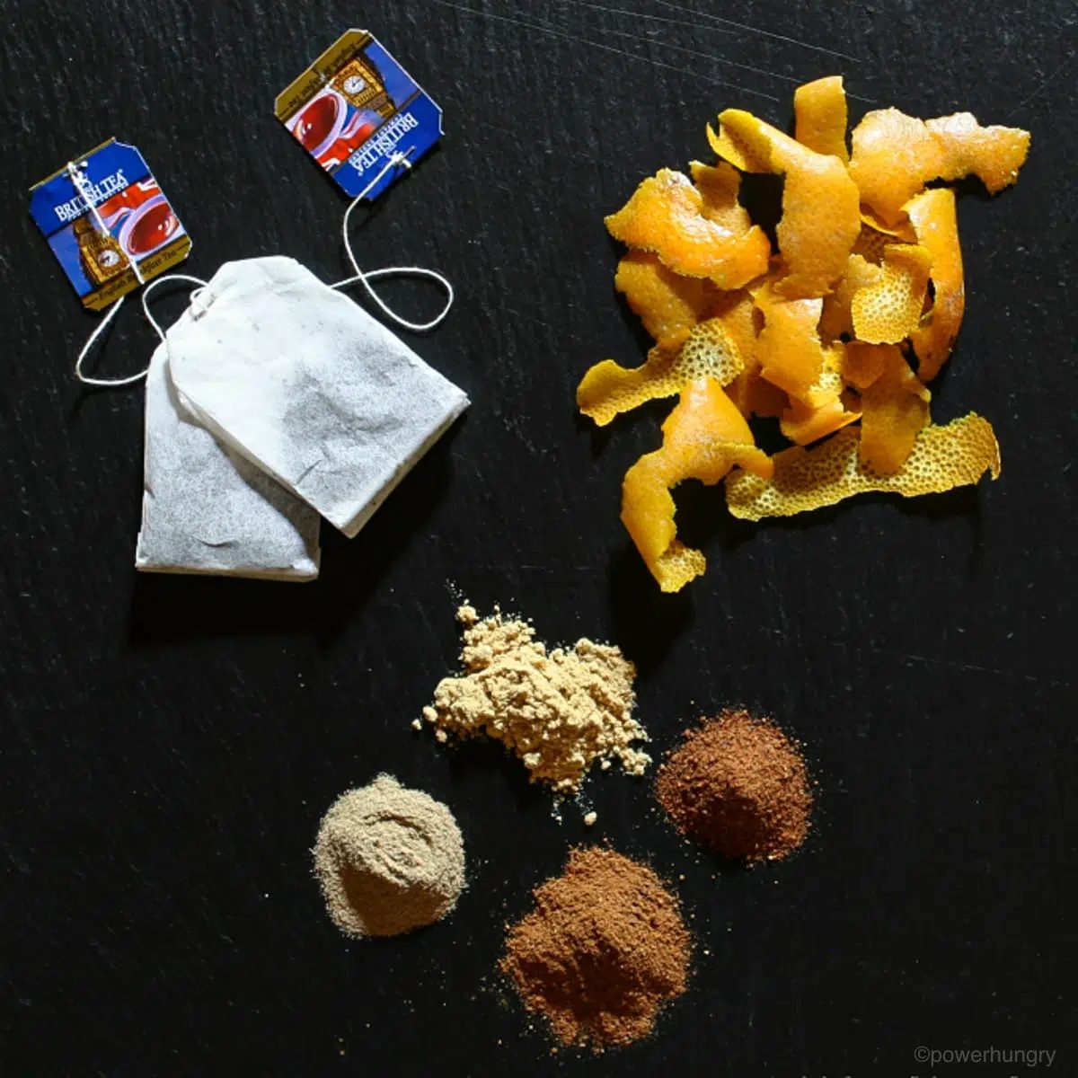 spices and flavorings for bar brith on a piece of slate