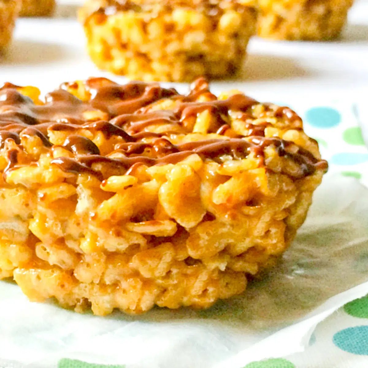 close up of a high protein rice crispie treat