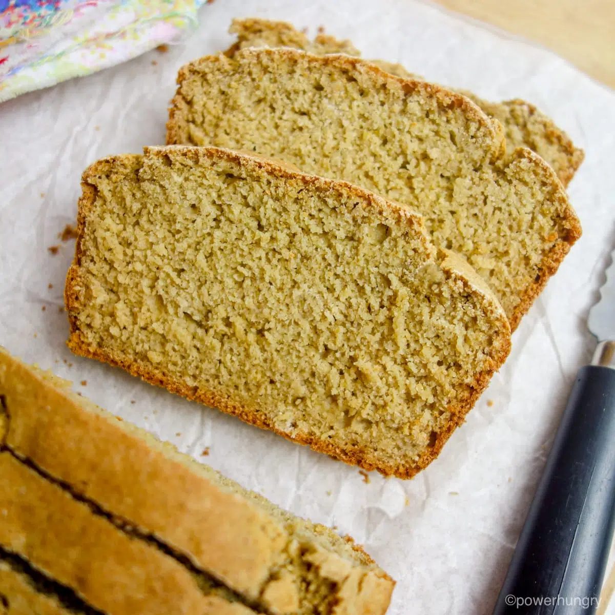 two slices of oat flour bread