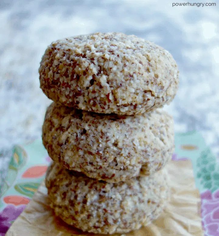stack of 3 almond flour and flax biscuits