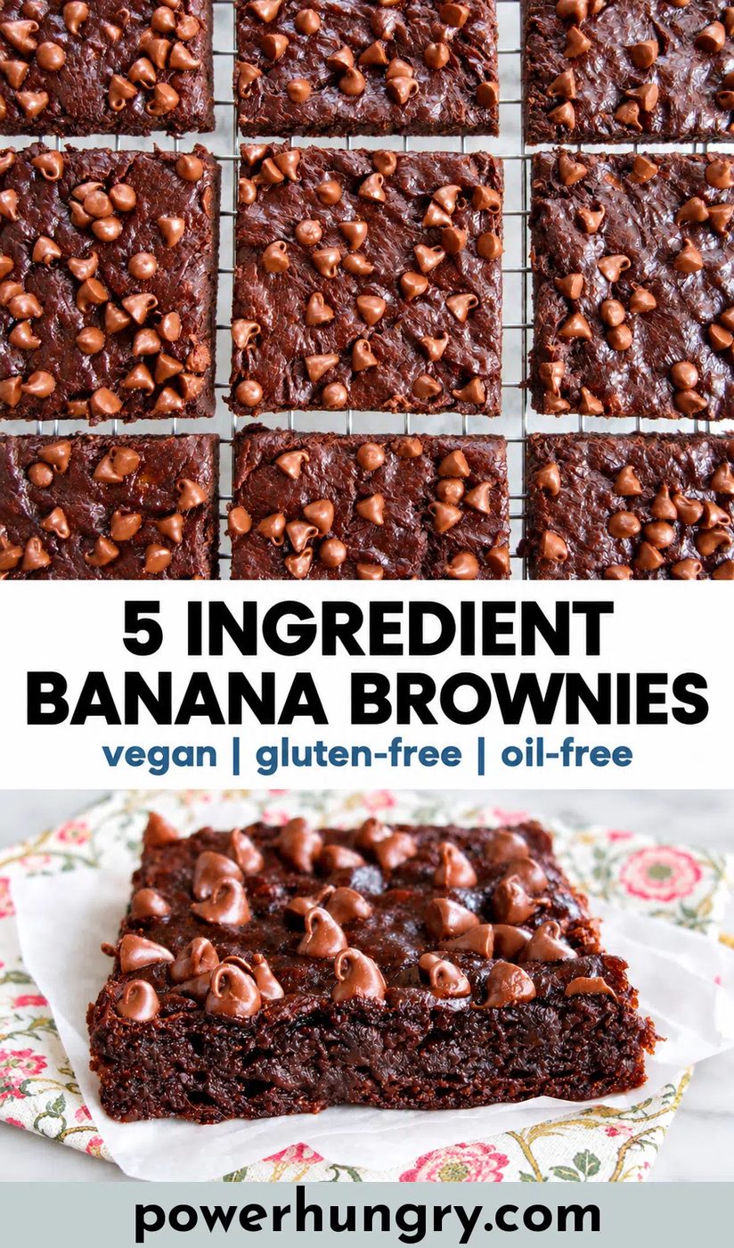 5-ingredient banana brownies pinterest pin