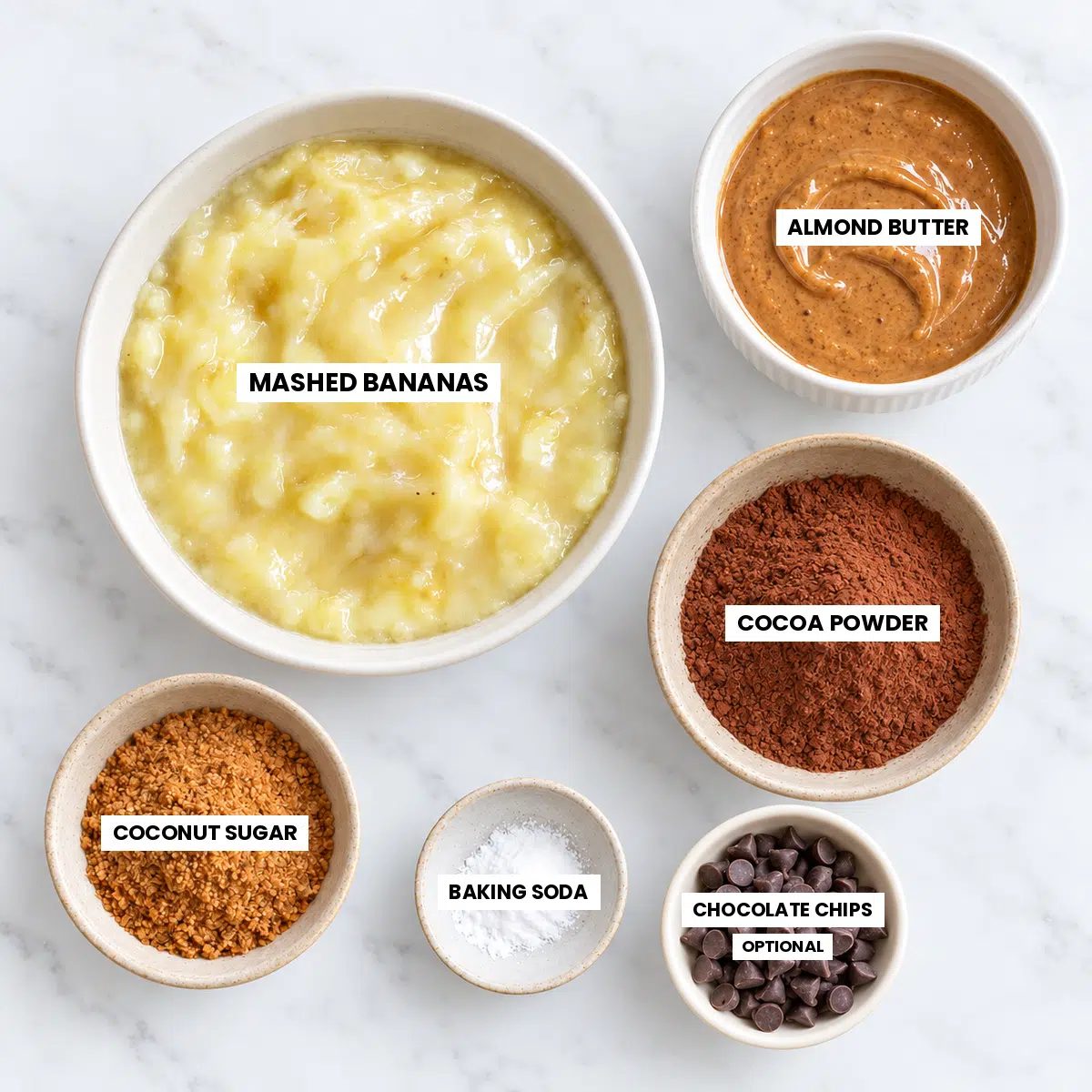 ingredients for 5-ingredient banana brownies