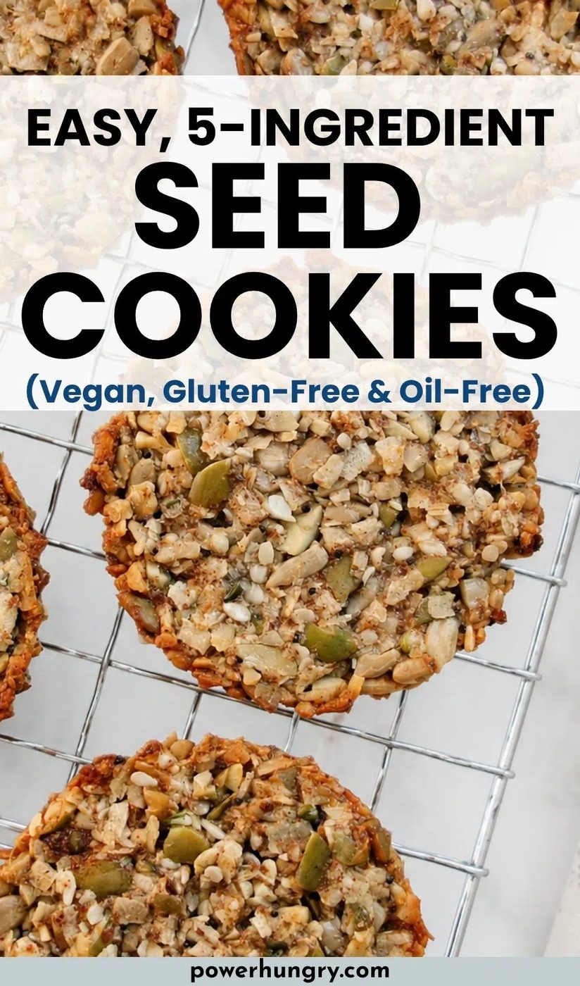 Crispy mixed seed cookies made in a muffin tin