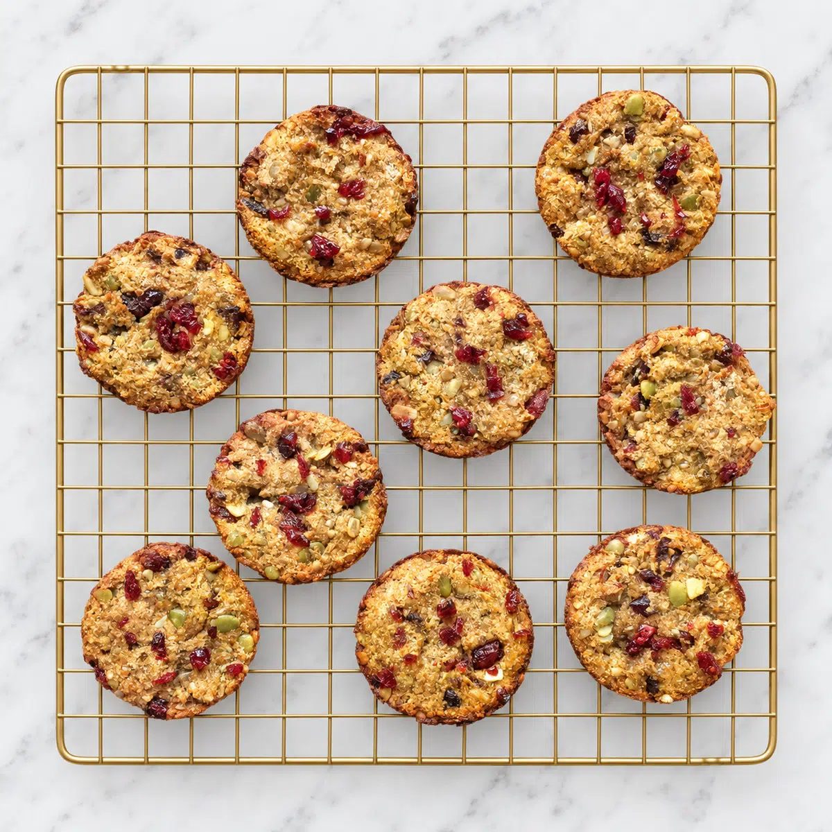 overhead shot of oat-free vegan granola cookies