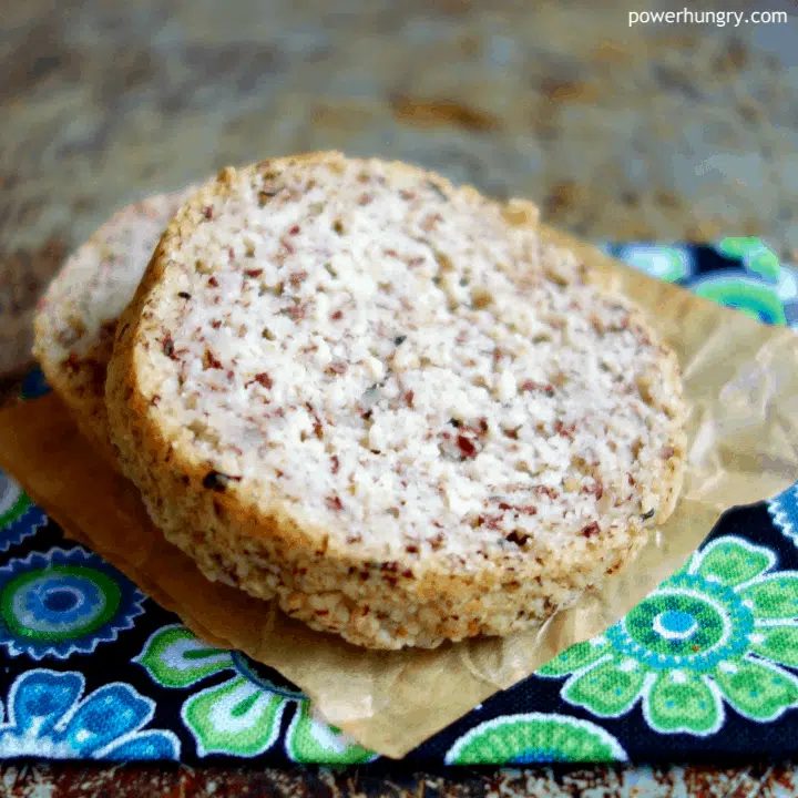 Sliced vegan almond bread