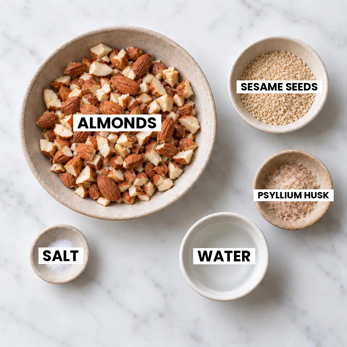 ingredients for almond sesame clusters