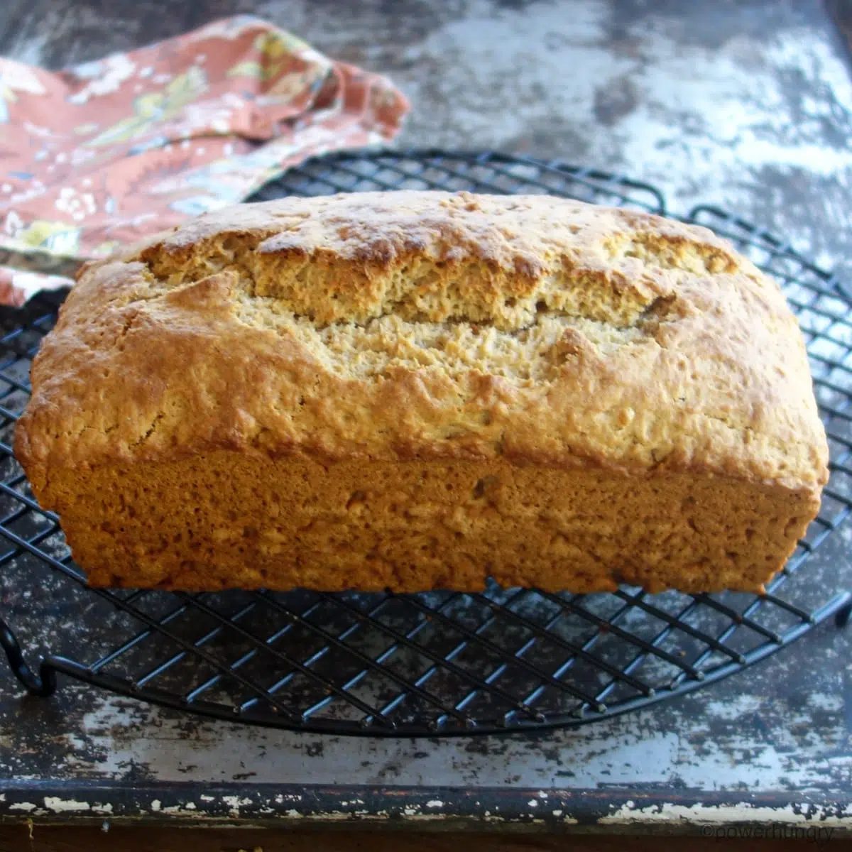 applesauce bread, removed from baking pan, cooling on a rack